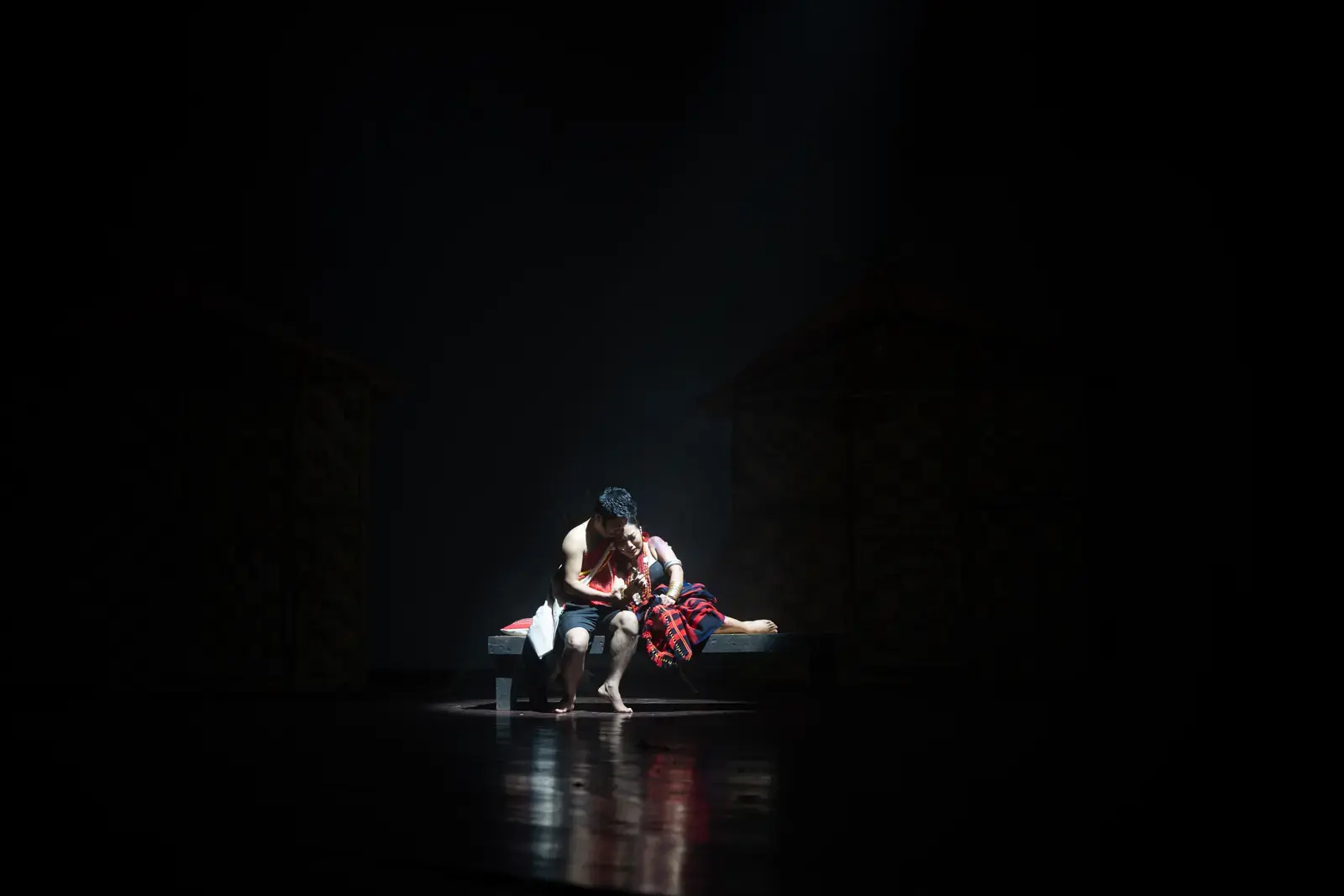 Returning warriors' march, downstage cross, A Winter Night's Dream.